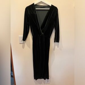 Zara Green Velvet Dress